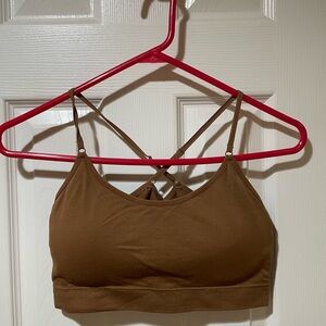 Padded seamless bralette, deep camel